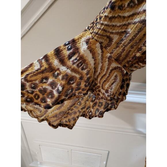 MPH Collection Womens Brown 100% Rayon Collared Long Sleeve Button Down Shirt 2X - Picture 5 of 13